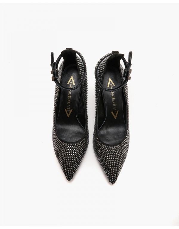 Stiletto heel with strass