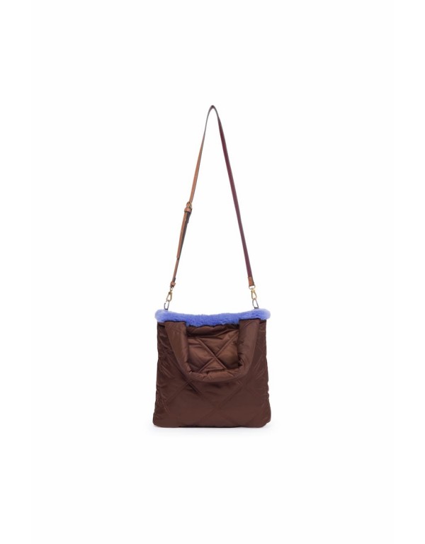 Dark Oak / Lilac διπλής όψεως shopper bag